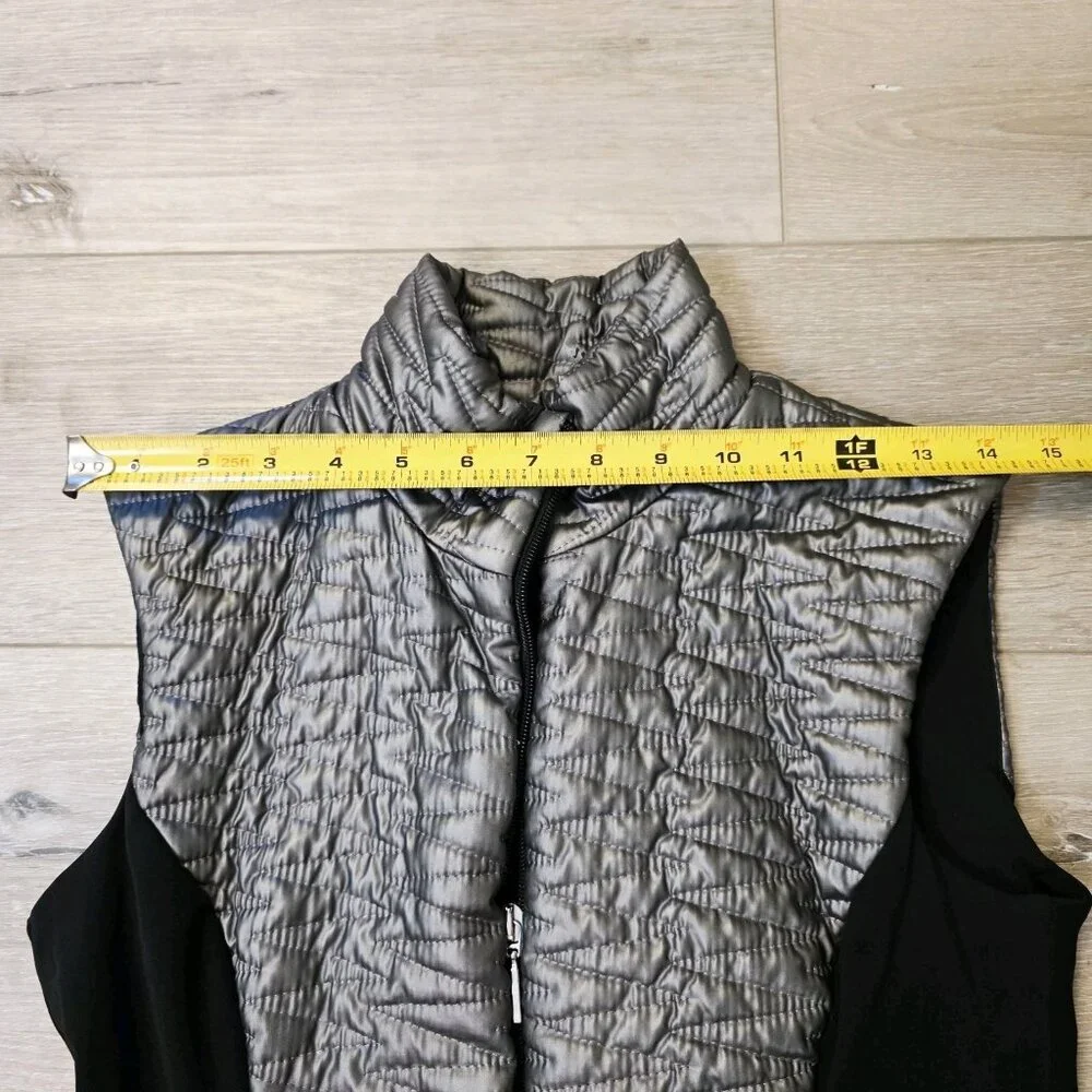 ANATOMIE Gray Black Puffer Vest Women Sz XS Quilted Full Zip Sleeveless READ - Picture 8 of 9